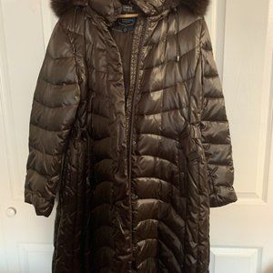 1 Madison - Chocolate Brown Hooded Puffer Parka - Size XL